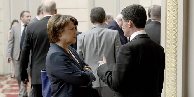 Martine Aubry et Manuel Valls à Paris, le 11 septembre.