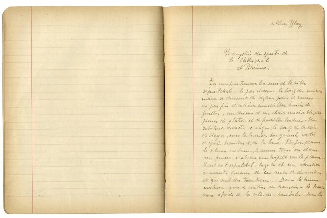 Le Cahier bleu de Georges Bataille, premières pages du 