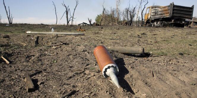 Des munitions non utilisées à Dmytryivka, dans l'est de l'Ukraine, le 19 septembre.