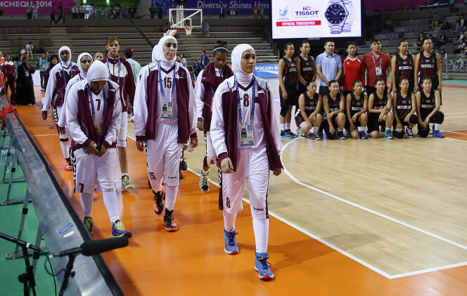L'équipe féminine de basket du Qatar.
