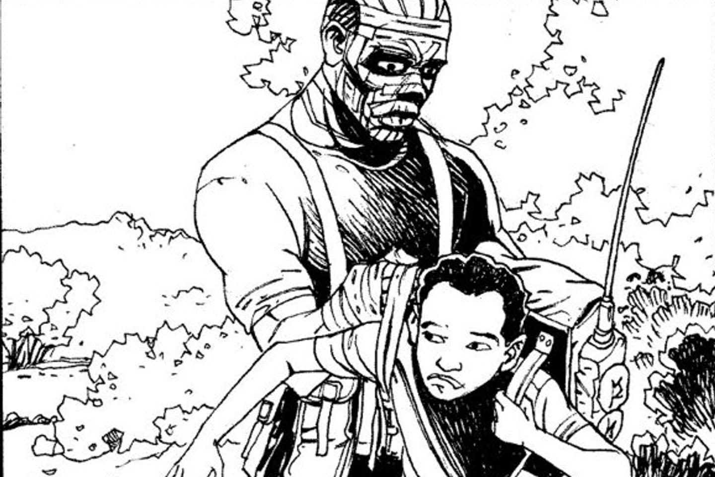 Pat Masioni, réfugié congolais et dessinateur de superhéros