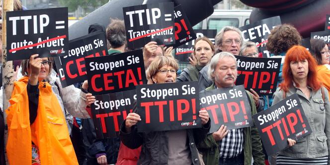 Manifestation contre le TTIP à Berlin, le 20 septembre 2014.