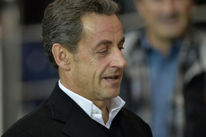 Nicolas Sarkozy au Parc des princes, dimanche 5 octobre 2014.