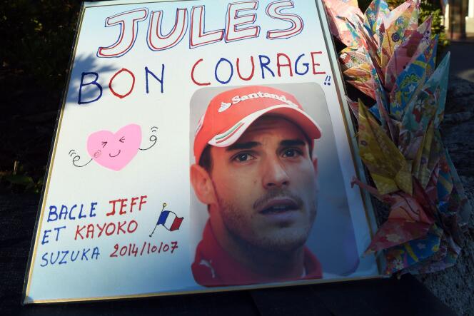 Un message de soutien de fans japonais à Jules Bianchi, le 7 octobre. 