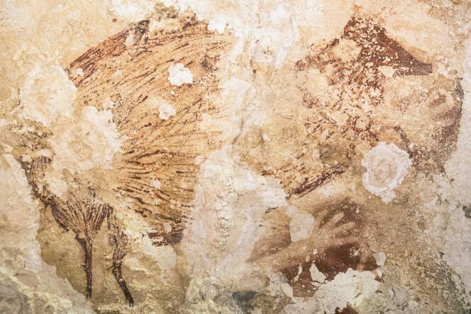 Les dessins de deux mammifères ont été réalisés  il y a au moins 35 400-35 700 ans sur l'île de Célèbes, en Indonésie. C'est-à-dire à la même époque que ceux de la grotte Chauvet, en France.