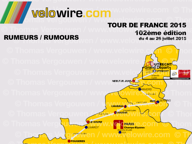 Le début du parcours du Tour de France 2015, selon Velowire.