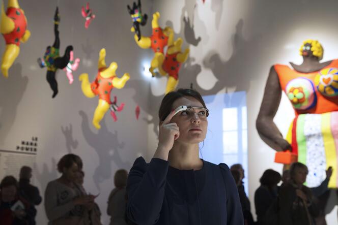 Visite de l'exposition sur Niki de Saint-Phalle au Grand palais à Paris avec des Google glass.