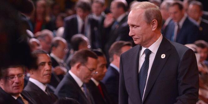 Le président russe Vladimir Poutine lors de la cérémonie d'ouverture du G20 de Brisbane (Australie), le samedi 15 novembre. 
