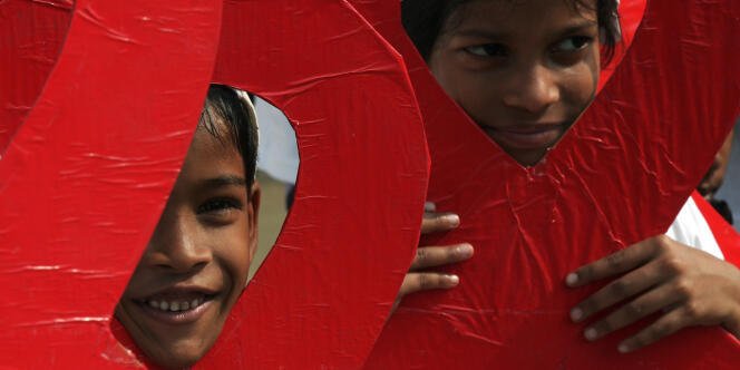 Le 30 novembre 2014 en Inde, la veille de la journée mondiale de lutte contre le VIH.