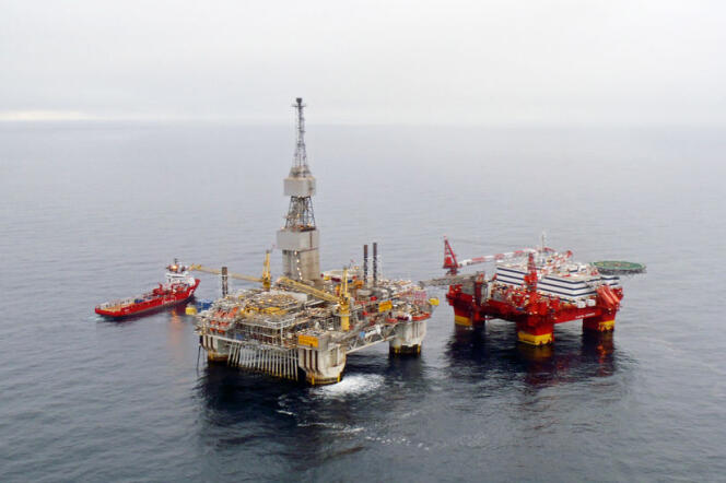 Une plate-forme pétrolière au large de la Norvège en 2012
