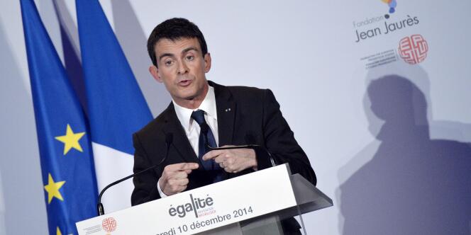 Manuel Valls le 10 décembre à la fondation Jean Jaurès, à Paris.