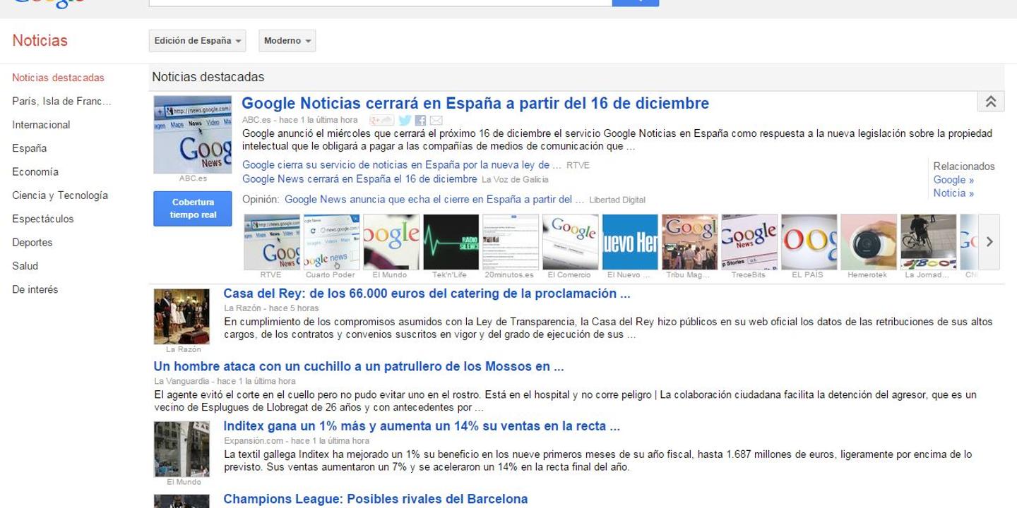 Fermeture De Google News En Espagne