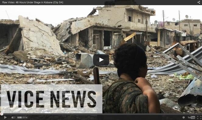 Capture d’écran du reportage sur l’Etat islamique réalisé par Vice News.
