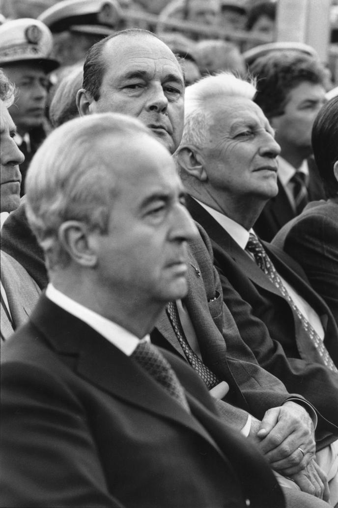 Lors de l’inauguration du porte-avions « Charles de Gaulle », en mai 1994, avec Edouard Balladur.