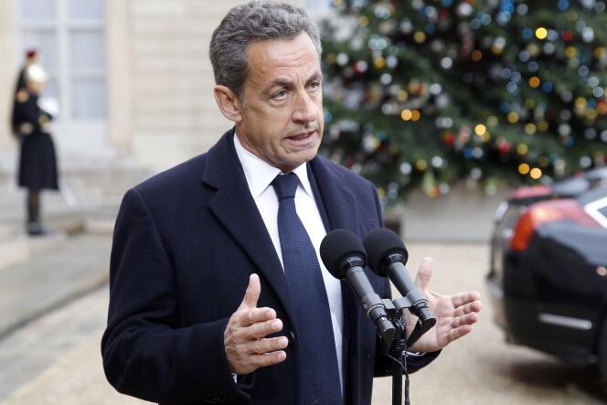 Nicolas Sarkozy le 8 janvier 2015 à l'Elysée.