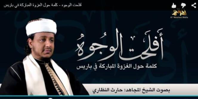 L'un des leaders d'Al-Qaida dans la péninsule Arabique (AQPA), Harath Al-Nazari, s'est « félicit[é] » de l'attaque menée par les frères Chérif et Saïd Kouachi contre « Charlie Hebdo », mercredi 7 janvier, dans une vidéo diffusées vendredi et relayée par le site de surveillance des médias djihadistes SITE.