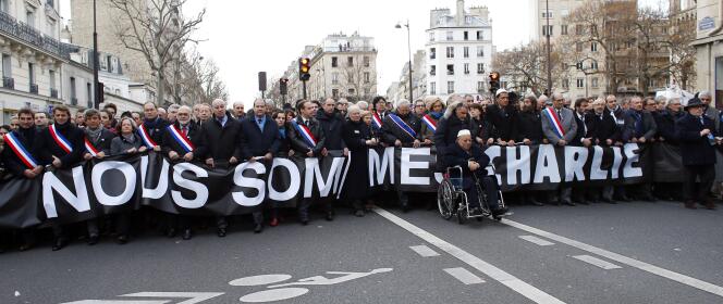 Les représentants et élus des différentes formations politiques, le 11 janvier, à Paris.