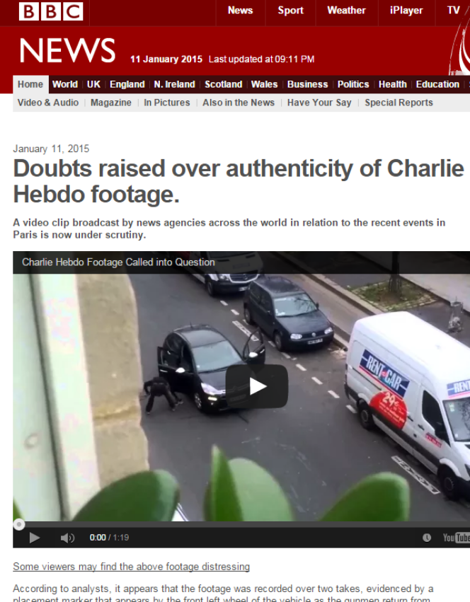 Capture d'écran du faux site de la BBC.
