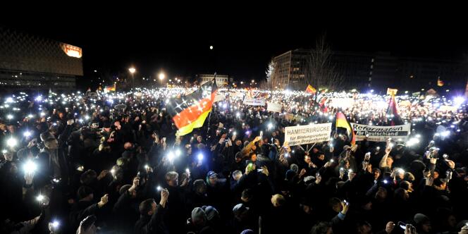Depuis douze semaines, le mouvement Pegida rassemble chaque lundi plusieurs milliers de personnes dans les rues de Dresde (Saxe) et d’autres villes d’Allemagne. 