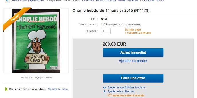 Le Dernier Numero De Charlie Hebdo Deja En Vente Sur Ebay
