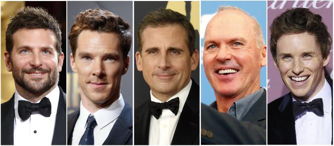 Les visages des acteurs nommés aux Oscars dans la catégorie meilleur acteur, le 15 janvier 2015.