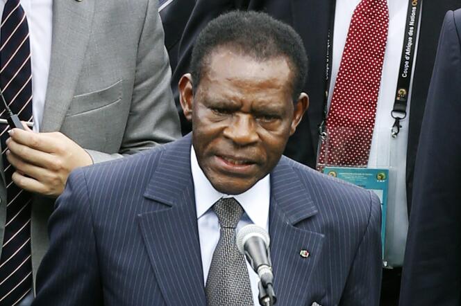 Le président de la Guinée équatoriale, Teodoro Obiang Nguema Mbasogo, à Bata, le 17 janvier 2015.