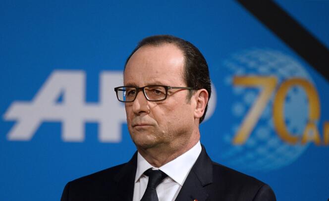 François Hollande lors du 70e anniversaire de l’Agence France-Presse, à Paris le 19 janvier.