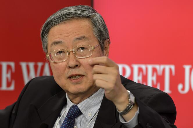 Zhou Xiaochuan, gouverneur de la banque centrale chinoise, le 21 janvier au Forum de Davos.