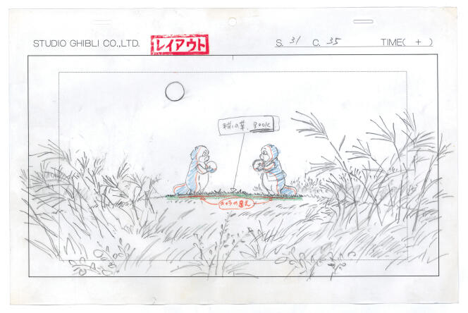Dessin pour le film d'animation japonais d'Isao Takahata, 