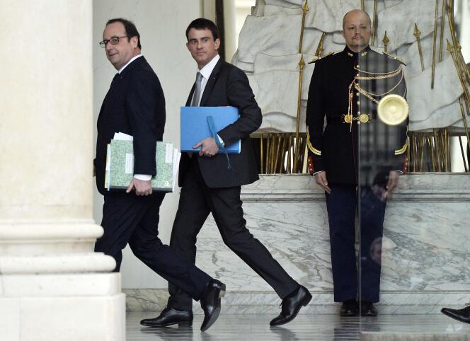 Francois Hollande et Manuel Valls, à L'Elysée le 28 janvier.