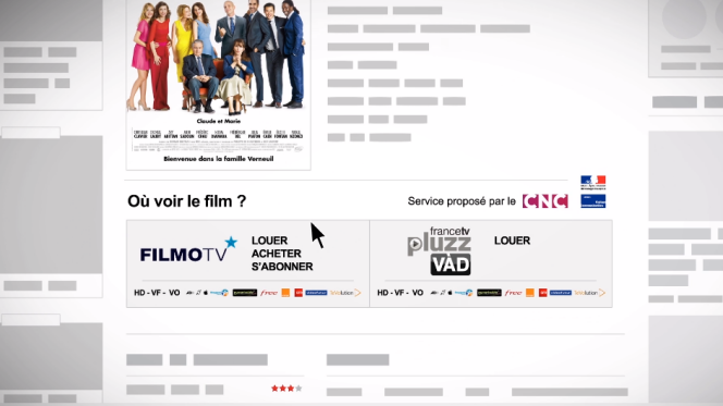 Sur une fiche de film sur le site de Premiere.fr, mentionnant en pied les offres légales pour le visionner en ligne, via un dispositif créé par le ministère de la culture et le Centre national du cinéma