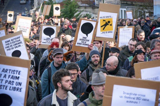 Manifestation des auteurs de BD, samedi 31 février à Angoulême.
