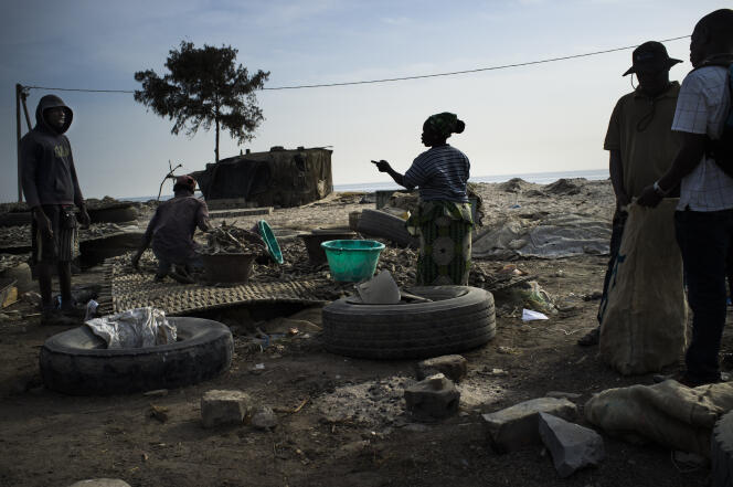 Vente de poisson fumé à Rufisque (Sénégal).