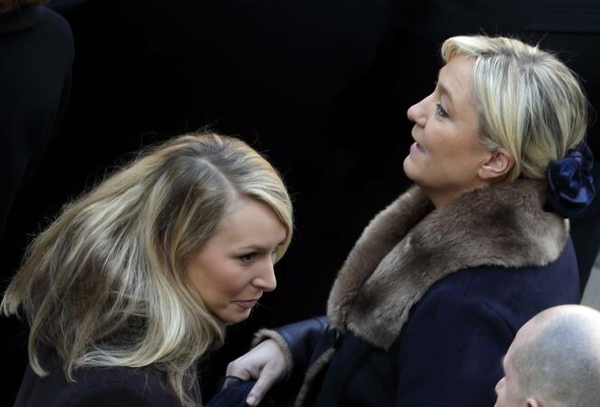 Marion Maréchal-Le Pen et Marine Le Pen à Paris, le 3 février.