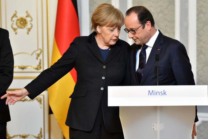 Angela Merkel et François Hollande, à Minsk, le 12 février.