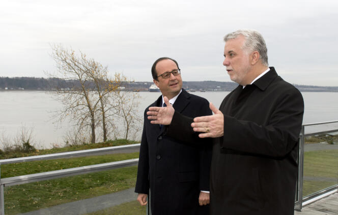 François Hollande et Philippe Couillard, le 4 novembre à Québec.