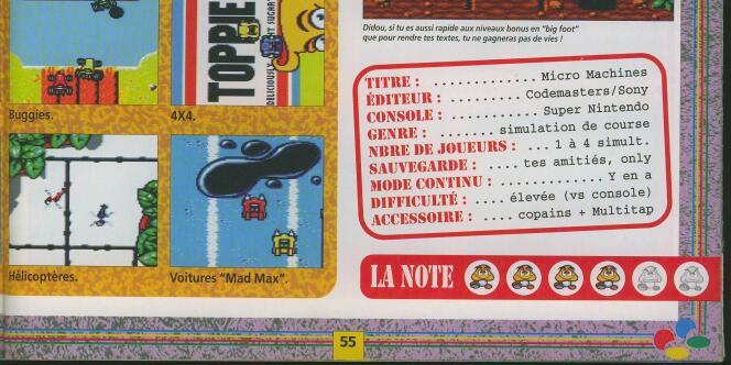Note en champignon dans Nintendo Player, 1995.