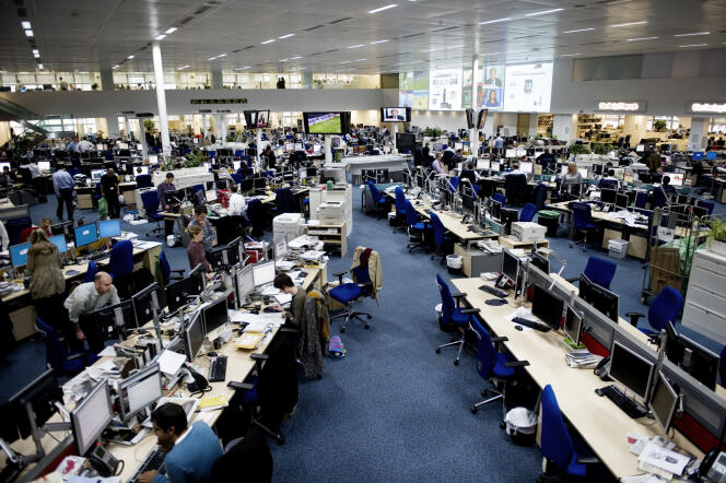 La salle de rédaction du groupe Telegraph Media, à Londres, en mai 2012.