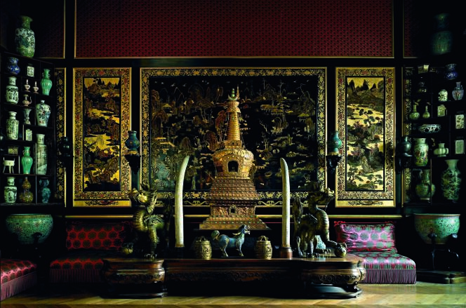 Le salon chinois de l'impératrice Eugénie, aménagé en 1863 au château de Fontainebleau, cambriolé dimanche 1er mars 2015.