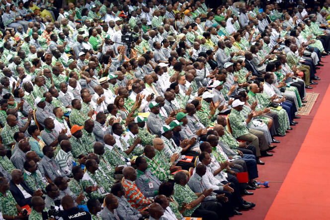 Le 28 février, lors du congrès du Parti démocratique de Côte d’Ivoire, le plus vieux parti politique du pays.