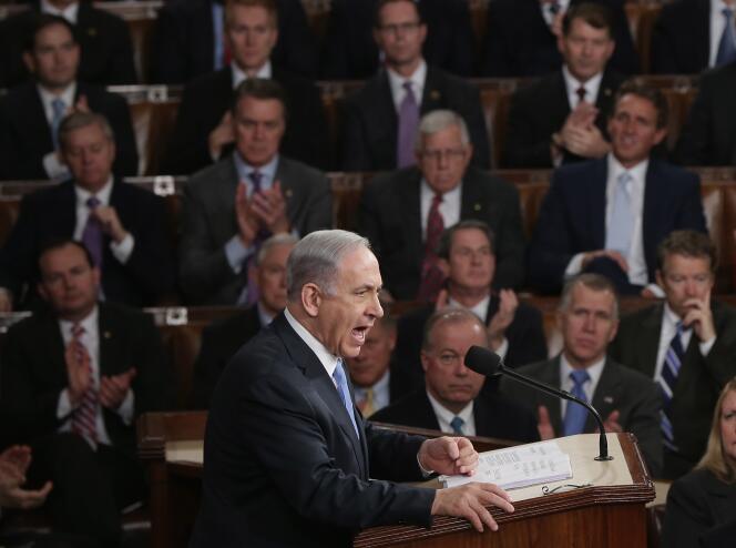 Le premier ministre israélien devant le Congrès américain, mardi. 