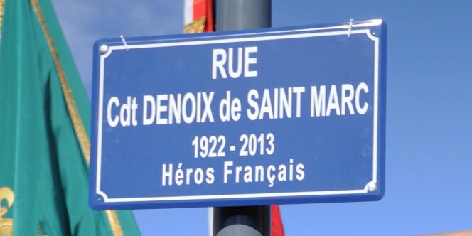 La nouvelle rue de Béziers, baptisée par Robert Ménard du nom d'un participant au putsch des généraux contre le général de Gaulle.