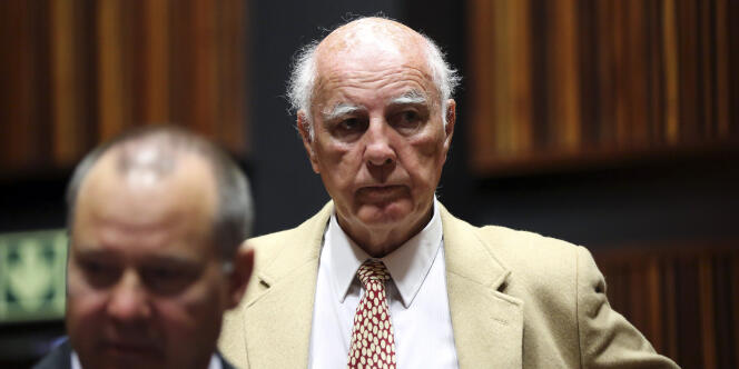 Bob Hewitt, le 10 février 2015 au tribunal de Johannesburg (Afrique du Sud).