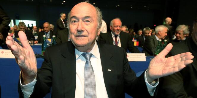 Le président de la FIFA Joseph Blatter, au Congrès de l'UEFA. 