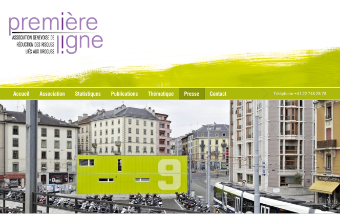 Capture d'écran du site Internet de l'association suisse Première ligne, montrant le Quai9, 
