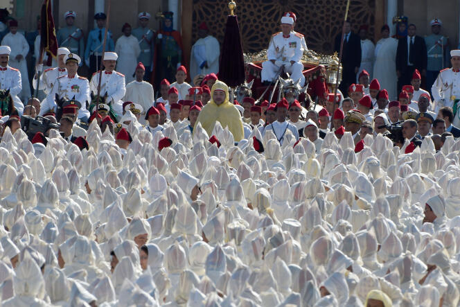 Une cérémonie d'allégeance au roi du Maroc, Mohammed VI, le 31 juillet 2014, à Rabat.