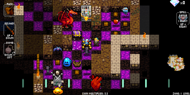 Les quatre niveaux de « Crypt of the NecroDancer » sont générés aléatoirement.