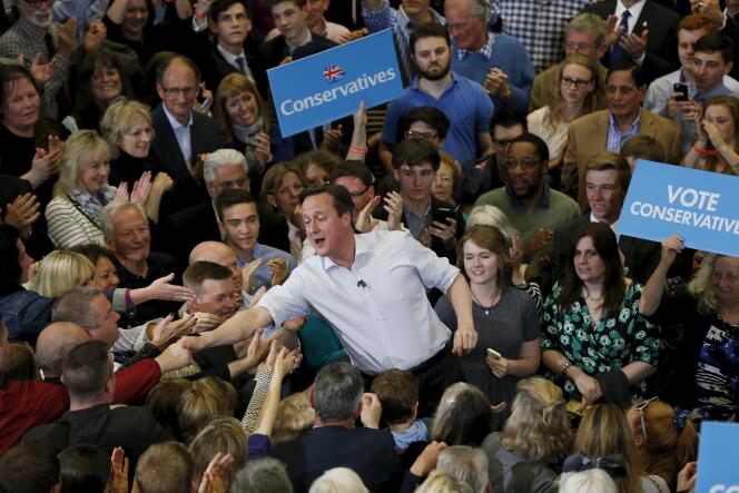 David Cameron, à Bath, dans le sud-ouest de l’Angleterre, lundi 4 mai.