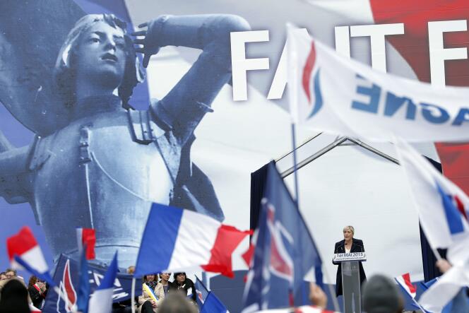 Marine Le Pen lors du rassemblement du Front national le 1er mai.