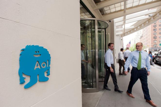 Le siège social d’AOL à New York, le 12 mai 2015.